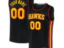 Atlanta Hawks  Youth Custom Fast Break Replica Jersey Black - Statement Edition