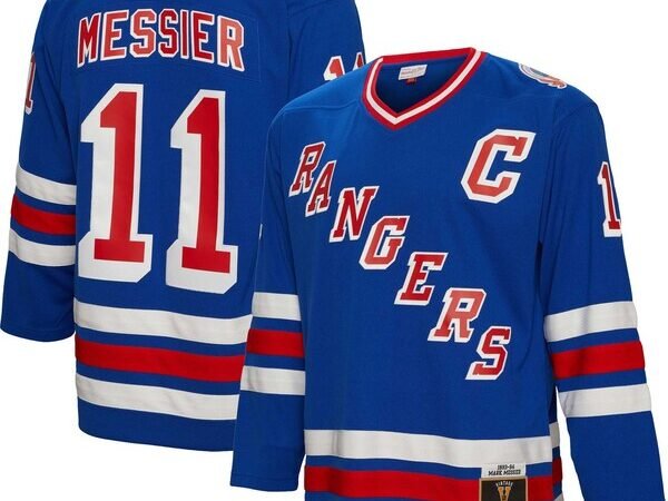 Mark Messier New York Rangers Big & Tall 1993 Captain Patch Blue Line Player Jersey - Blue