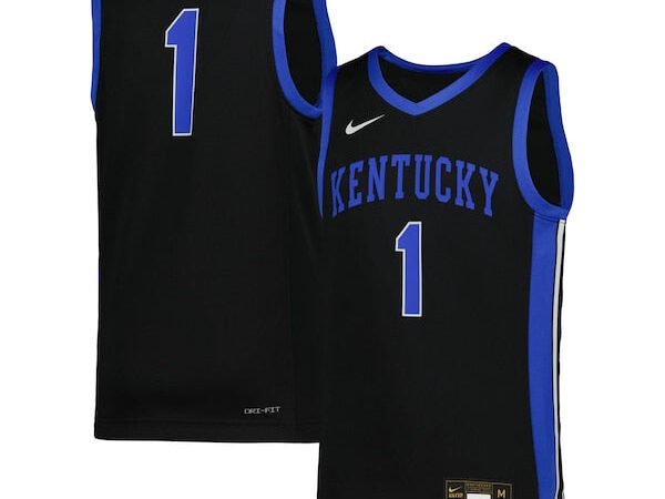 #1 Kentucky Wildcats Nike Youth Icon Replica Basketball Jersey - Black