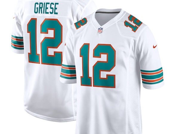 Bob Griese Miami Dolphins Nike Retired Player Jersey - White/Aqua