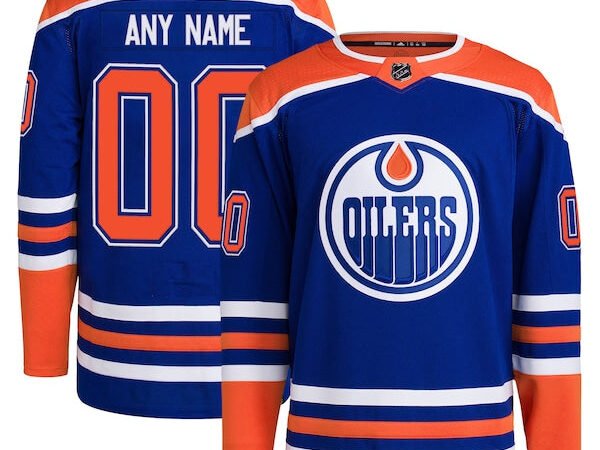 Edmonton Oilers adidas  Home  Primegreen Authentic Custom Jersey - Royal