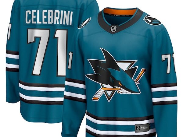 Macklin Celebrini San Jose Sharks Home Breakaway Jersey – Teal