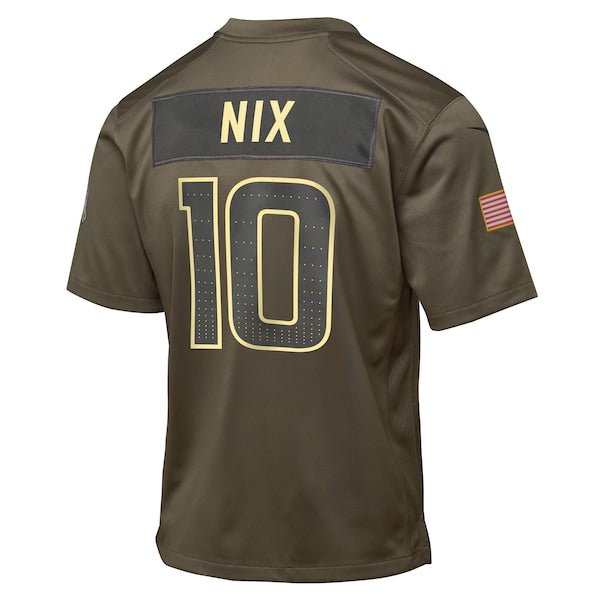 Bo Nix Denver Broncos Nike Youth 2025 Salute to Service Game Jersey - Olive