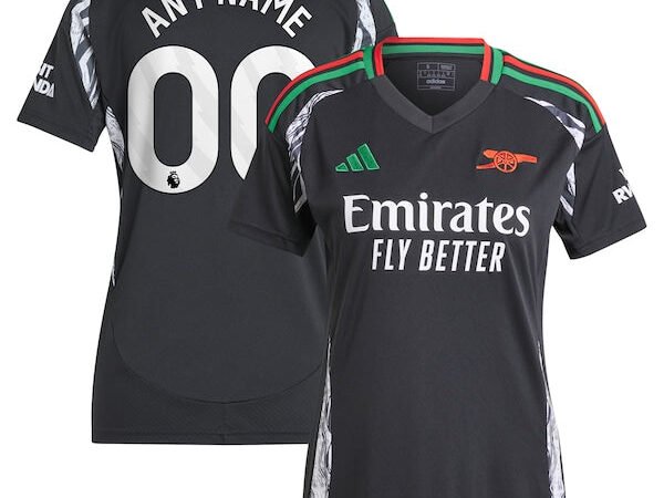 Arsenal adidas Women's 2024/25 Away Replica Custom Jersey - Black