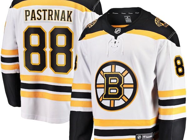 David Pastrnak Boston Bruins  Away Premier Breakaway Player Jersey - White