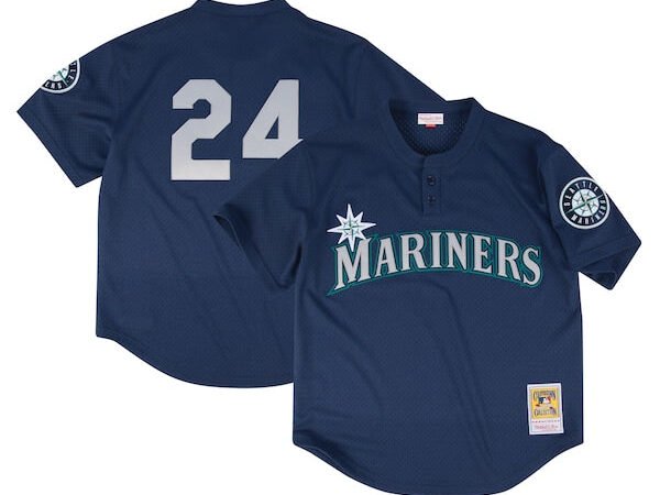 Seattle Mariners Profile Big & Tall Cooperstown Collection Mesh Batting Practice Jersey - Navy