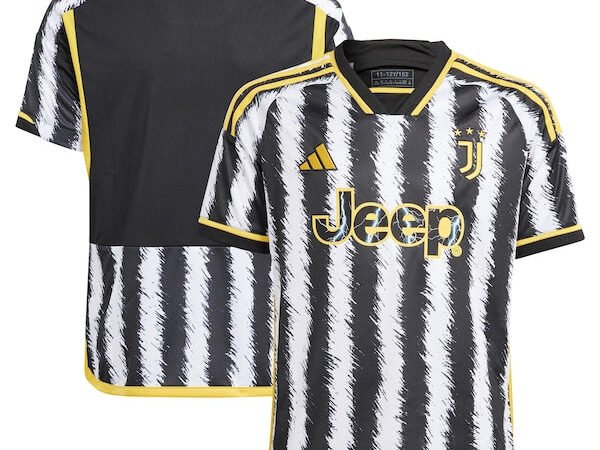 Juventus adidas Youth 2023/24 Home Replica Jersey - Black