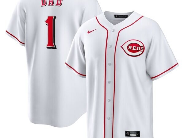 Cincinnati Reds Nike #1 Dad Home Replica Jersey - White