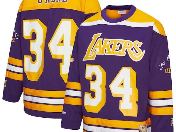 Shaquille O'Neal Los Angeles Lakers  Unisex Maxxed Out Fashion Hockey Jersey - Purple