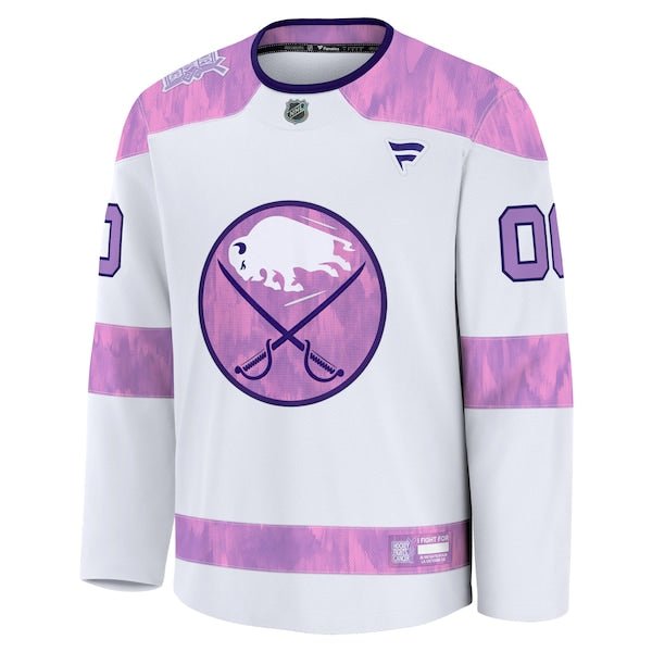 Buffalo Sabres 2024 Hockey Fights Cancer Custom Practice Jersey - White