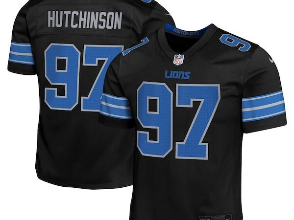 Aidan Hutchinson Detroit Lions Nike Youth Alternate Player Game Jersey - Black