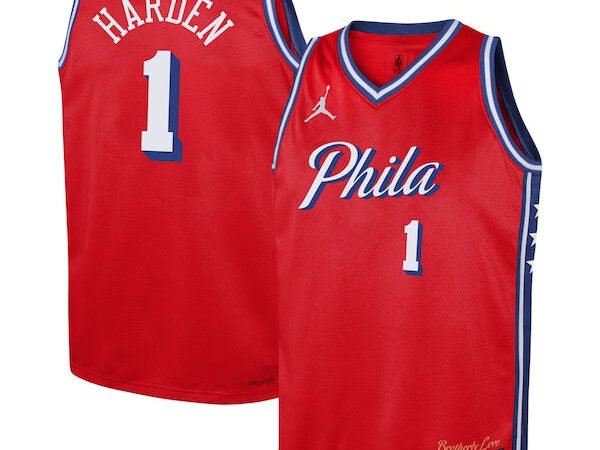 James Harden Philadelphia 76ers Jordan Brand Youth Swingman Jersey - Statement Edition - Red