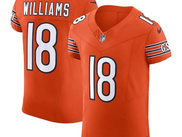 Caleb Williams Chicago Bears Nike Alternate Vapor F.U.S.E. Elite Jersey - Orange/Navy