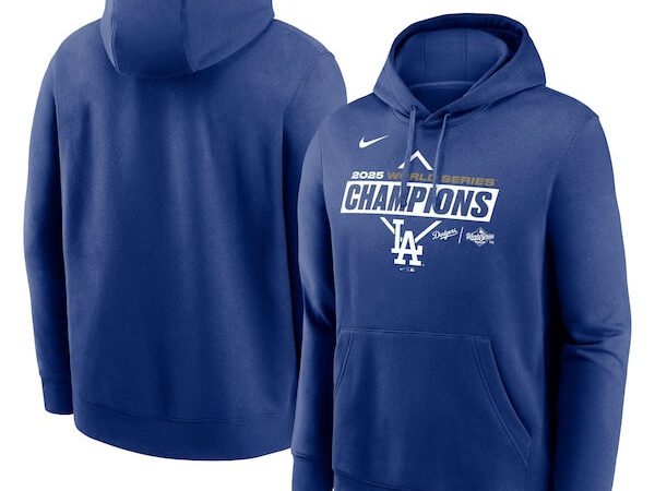 Los Angeles Dodgers Nike 2025 World Series Champions Logo Home Plate Hoodie - Royal