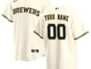 Milwaukee Brewers Nike Home Replica Custom Jersey - Cream