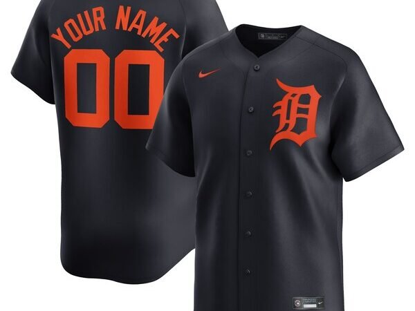 Detroit Tigers Nike  Alternate Limited Custom Jersey – Navy
