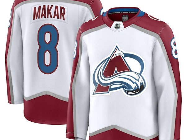 Cale Makar Colorado Avalanche  Away Premium Jersey - White/Burgundy/Navy