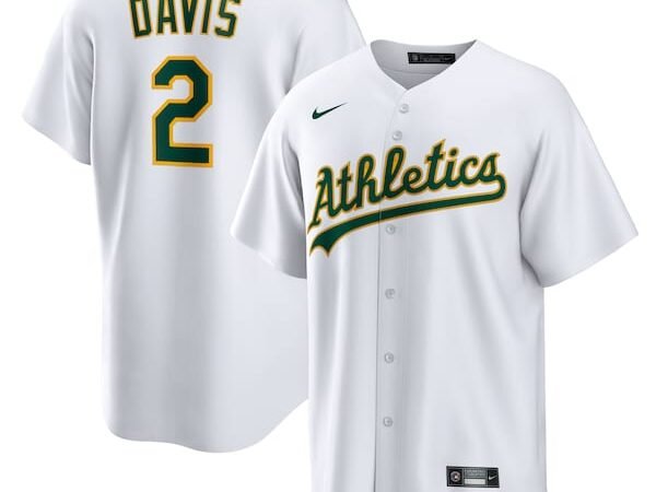 Khris Davis Athletics Nike Home Replica Player Name Jersey - White