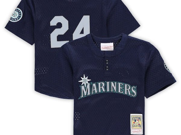 Ken Griffey Jr. Seattle Mariners Toddler Cooperstown Collection Mesh Batting Practice Jersey - Navy