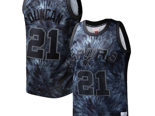 Tim Duncan San Antonio Spurs Hardwood Classics 1998/99 Tie-Dye Swingman Jersey - Black