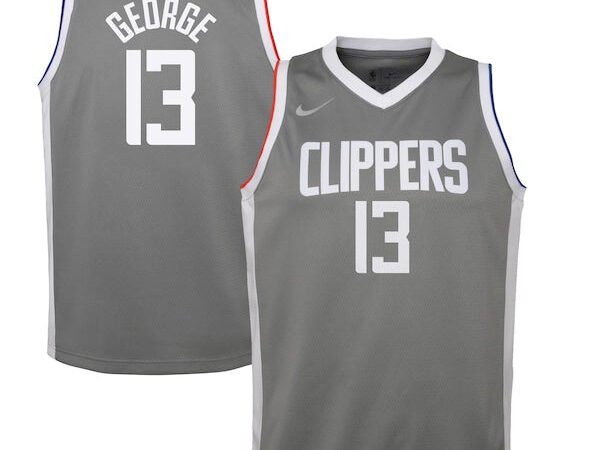 Paul George LA Clippers Nike Youth 2020/21 Swingman Player Jersey Gray - Earned Edition