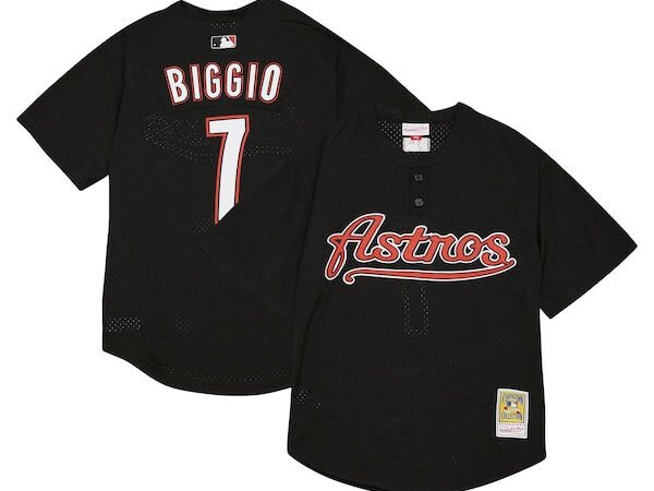 Craig Biggio Houston Astros Profile Big & Tall Cooperstown Collection Mesh Batting Practice Jersey - Black