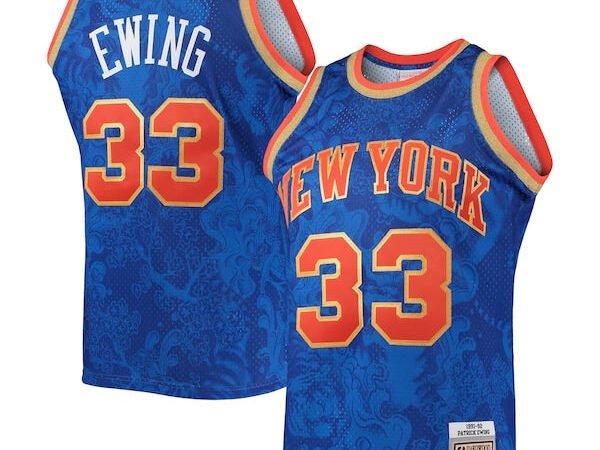 Patrick Ewing New York Knicks Hardwood Classics 1991/92 Lunar New Year Swingman Jersey - Blue