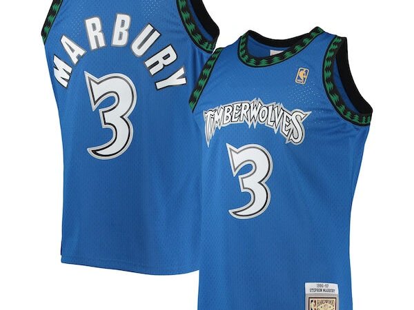 Stephon Marbury Minnesota Timberwolves 1996/97 Hardwood Classics Swingman Jersey - Blue