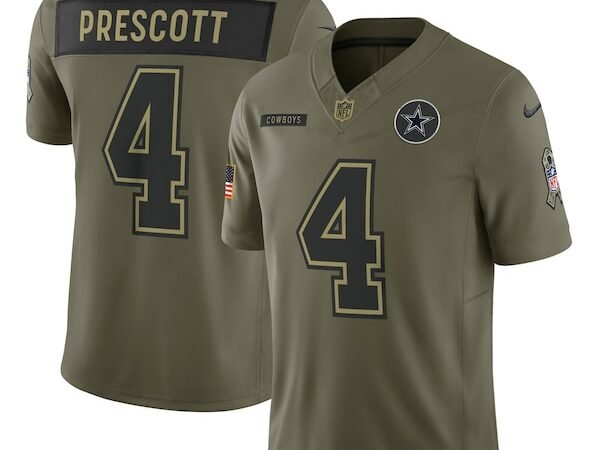 Dak Prescott Dallas Cowboys Nike 2025 Salute to Service Limited Jersey - Olive