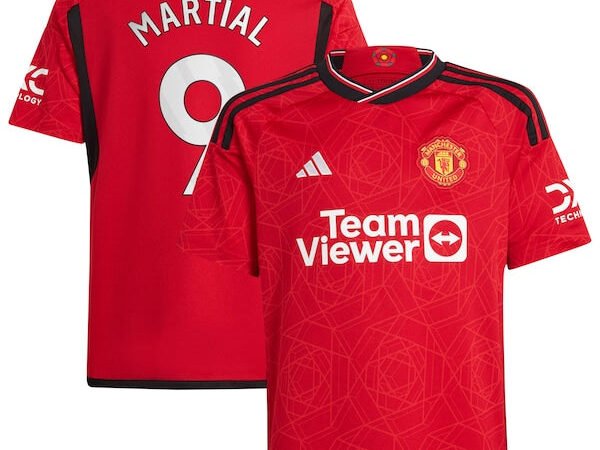Anthony Martial Manchester United adidas Youth 2023/24 Home Replica Player Jersey - Red