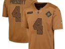 Dak Prescott Dallas Cowboys Nike Youth 2023 Salute To Service Limited Jersey - Brown