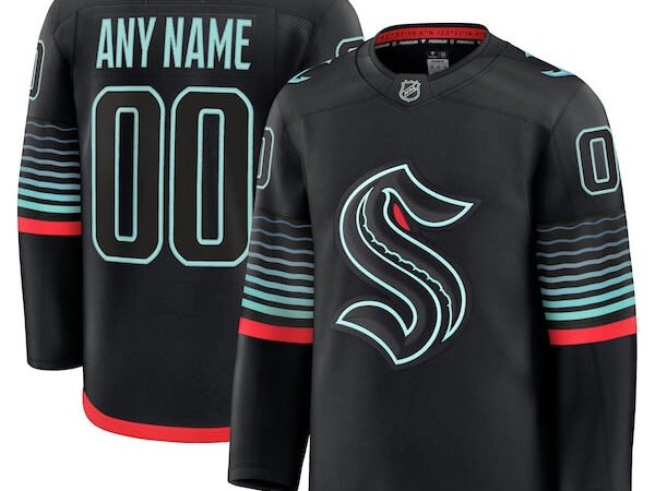 Seattle Kraken  Alternate Premium Custom Jersey - Black/Navy/White