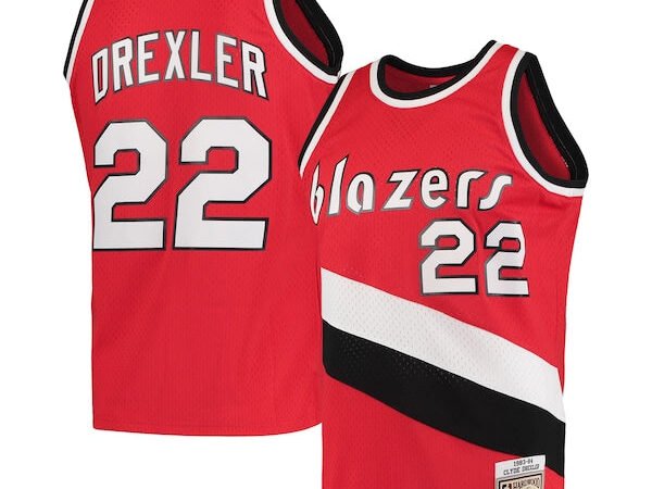 Clyde Drexler Portland Trail Blazers 1983/84 Hardwood Classics Swingman Jersey - Red