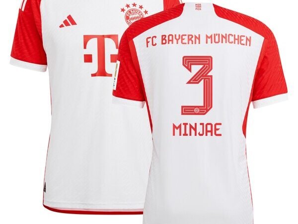 Kim Min-jae Bayern Munich adidas 2023/24 Home Authentic Jersey - White/Black