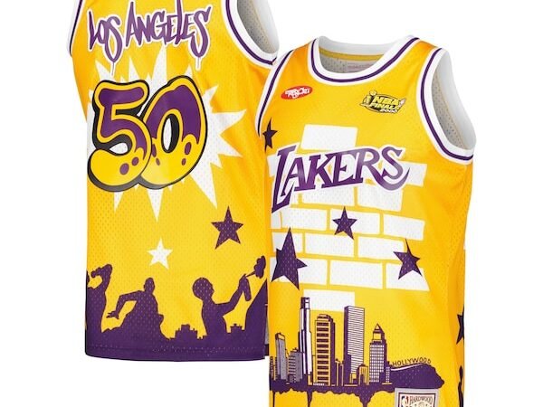 Los Angeles Lakers x Tats Cru Hardwood Classics Fashion Jersey - Gold