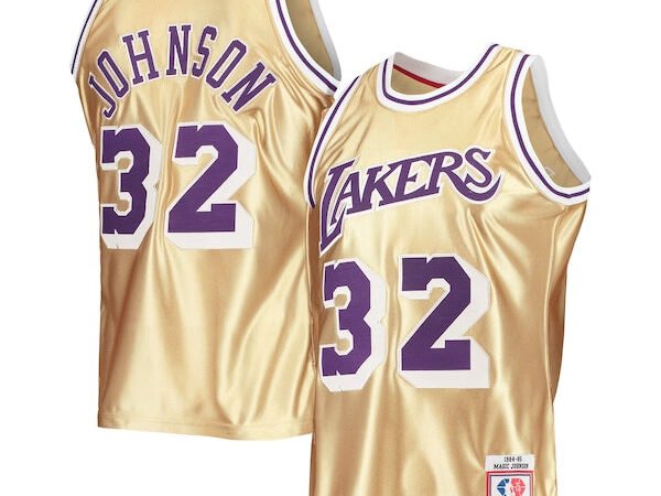 Magic Johnson Los Angeles Lakers 75th Anniversary 1984/85 Hardwood Classics Swingman Jersey - Gold