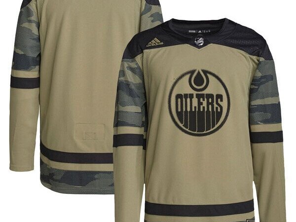 Edmonton Oilers adidas Logo Military Appreciation Team Authentic Practice Jersey - Camo