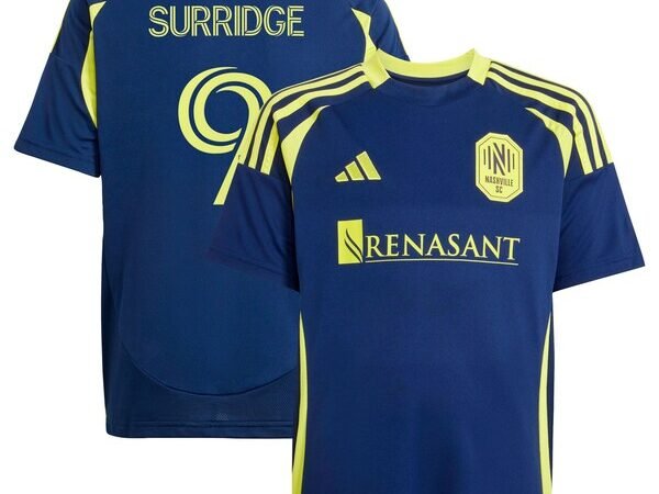 Sam Surridge Nashville SC adidas Youth 2025 The Heart of Nashville Kit Replica Player Jersey - Navy