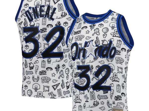 Shaquille O'Neal Orlando Magic 1994/95 Hardwood Classics Doodle Swingman Player Jersey - White