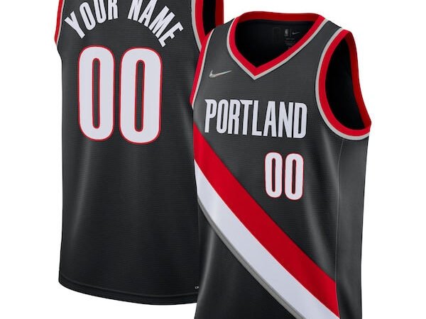Portland Trail Blazers Nike 2021/22 Diamond Swingman Custom Jersey - Icon Edition - Black