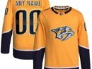 Nashville Predators adidas  Home  Primegreen Authentic Custom Jersey - Gold