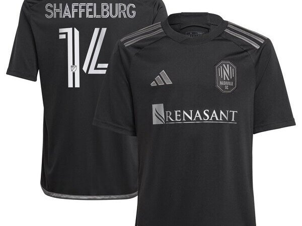 Jacob Shaffelburg Nashville SC adidas Youth 2024 Man In Black Kit Replica Player Jersey - Black/Yellow