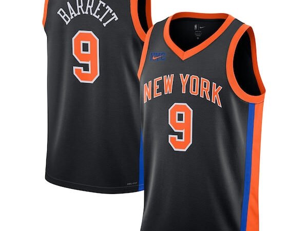 RJ Barrett New York Knicks Nike Unisex 2022/23 Swingman Jersey - City Edition - Black