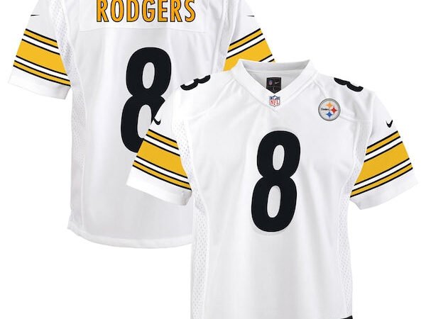 Aaron Rodgers Pittsburgh Steelers Nike Youth Game Jersey – White/Black