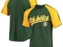 Oakland Athletics Stitches Button-Down Raglan Replica Jersey - Green