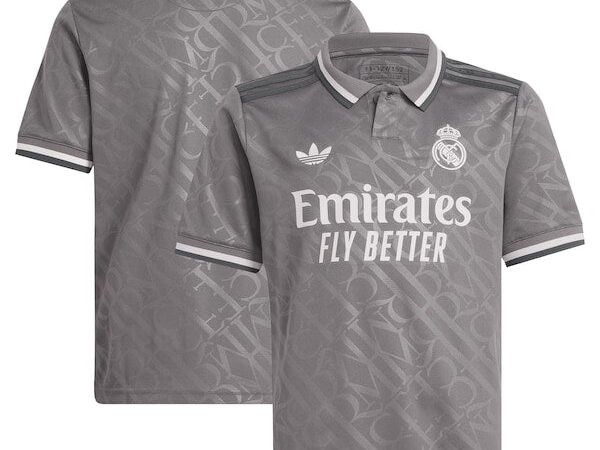 Los Merengues adidas Originals Youth 2024/25 Third Replica Jersey - Charcoal