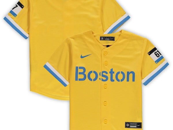 Boston Red Sox Nike Preschool MLB City Connect Replica Team Jersey - Gold