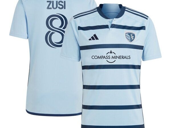 Graham Zusi Sporting Kansas City adidas 2024 Hoops 4.0 Replica Player Jersey - Light Blue