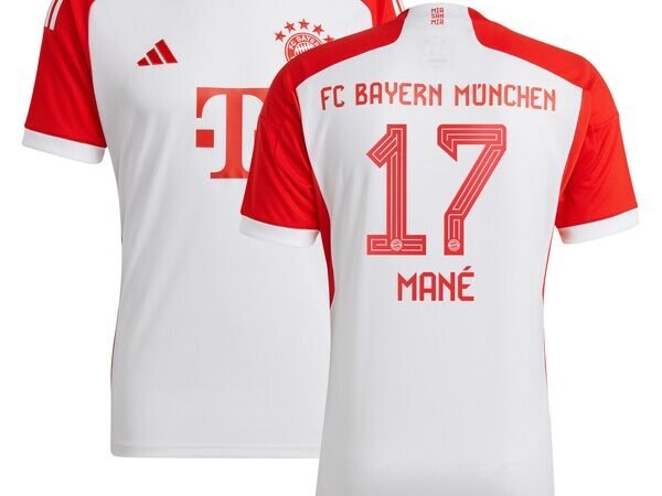 Sadio Mané Bayern Munich adidas Youth 2023/24 Home Replica Jersey - White