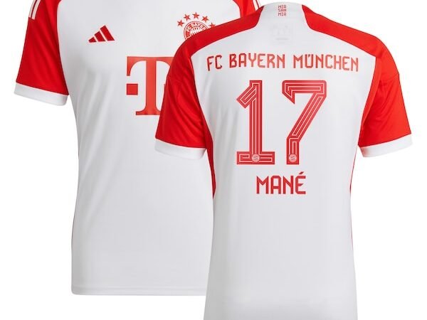 Sadio Mané Bayern Munich adidas 2023/24 Home Replica Jersey - White